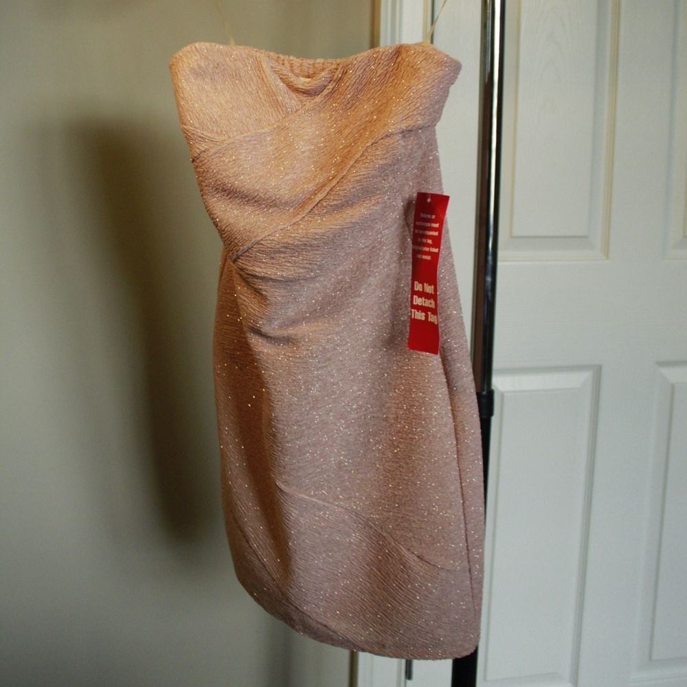 Strapless Pink Sparkle Mini Dress - NWT